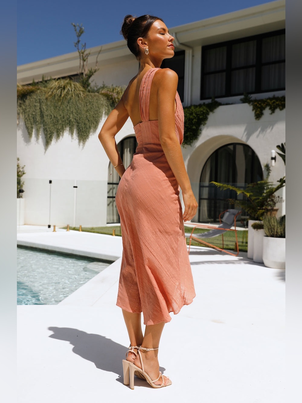 Hello Molly Golden Vibes Blush Faux Wrap Midi Dress, Size M - NWT! - Picture 14 of 16